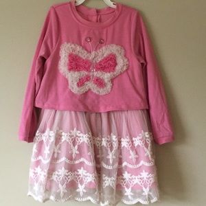 Pink butterfly dress